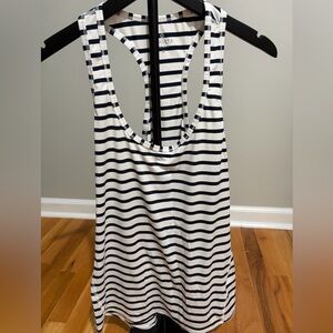 Athleta Black and White Striped Tank Top